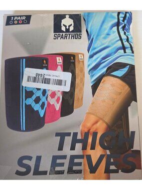Sparthos Compression Thigh Sleeves Black XXL Premium Support For Pain Relief